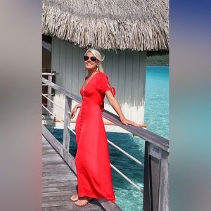 EXPRESS Red Coral Maxi Dress